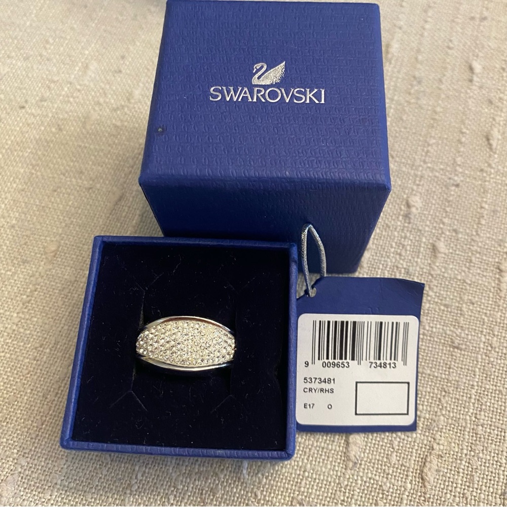 Swarovski Statement Crystal Silver Ring - Size 9